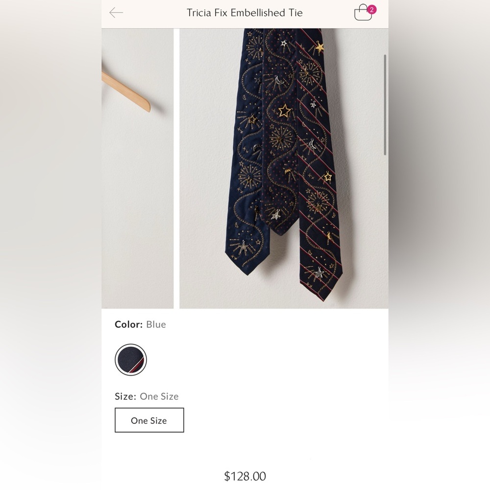 NWT Free People Tricia Fix Embellished Tie - blue - one size / ALL - Picture 6 of 13